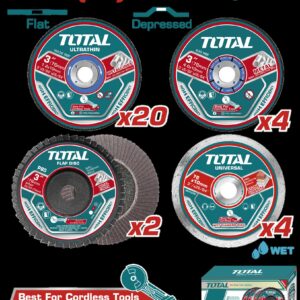 JUEGO DE DISCOS DE CORTE Y PULIR 3 " X 30 PZS SUPER TOTAL (TAC97630)