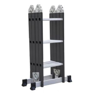 ESCALERA MULTIPOSICIONES NEGRA 12 PELDAÑOS VHARBOR SIN PLATAFORMA (3.6 MTRS)(150KLS)(HT3135)