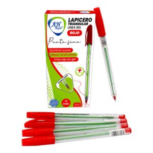 BOLIGRAFO AH ROYAL LINEA GEL 0.7 TRIANGULAR ROJO PQTE X 12 [PAC70631-2051]