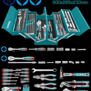 CAJA DE HERRAMIENTAS INCLUYE 108 PZS INDUSTRIAL METALICA TOTAL (THTCS121081)
