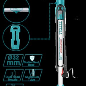 INFLADOR DE PIE 160PSI CON SOPORTE SUPER TOTAL (TMPP3201)