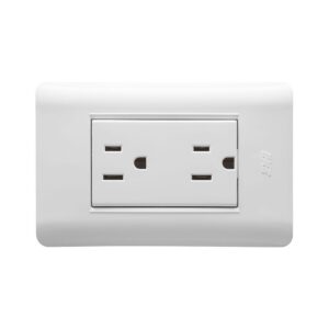 LINEA AVE BLANCA INCRUSTRAR TOMA DOBLE (15066N)