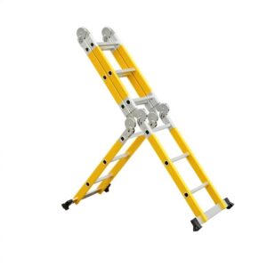 ESCALERA MULTIPOSICIONES EN FIBRA DE VIDRIO 12 PELDAÑOS UDUKE SIN PLATAFORMA (3.6MTRS)(150KLS)(HT3179)