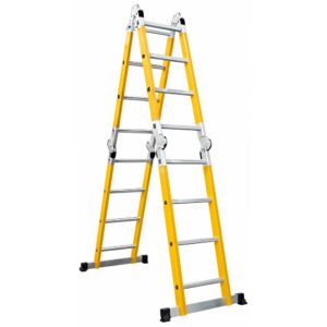 ESCALERA MULTIPOSICIONES EN FIBRA DE VIDRIO 16 PELDAÑOS UDUKE SIN PLATAFORMA (4.8MTRS)(150KLS)(HT3180)