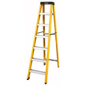 ESCALERA TIJERA 6 PELDAÑOS EN FIBRA DE VIDRIO CAP 150 KILOS USO INDUSTRIAL UDUKE CON PLATAFORMA (HT3183)