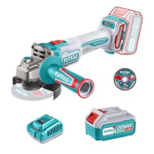 PULIDORA INALAMBRICA 4 1/2 INDUSTRIAL 20 V 1200W INCLUYE BATERIA 4.0 AH, CARGADOR Y 10 DISCOS, MOTOR SIN ESCOBILLAS INDUSTRIAL SUPER TOTAL (UTAGLI2211531)