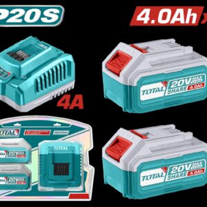 KIT DE 2 BATERIAS 4.0AH + CARGADOR DE 20V INDUSTRIAL SUPER TOTAL (UTFBCPK1424)