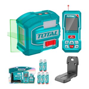 KIT DE NIVEL LASER 0-35M LUZ VERDE INDUSTRIAL (TLL156601) + MEDIDOR DE DISTANCIAS LASER 60MTS (TMT57026) SUPER TOTAL (TOSLL0401)