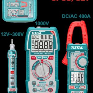 KIT MEDIDOR DE CORRIENTE DIGITAL INCLUYE PROBADOR - TESTER - PINZA SUPER TOTAL (TOS24067)