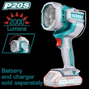 LAMPARA DE TRABAJO INALAMBRICA 2000 LUMENES 20V BATERIA Y CARGADOR NO INCLUIDO INDUSTRIAL SUPER TOTAL (TWLI2088)