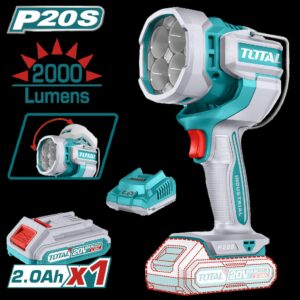 LAMPARA DE TRABAJO INALAMBRICA 2000 LUMENES 20V INCLUYE BATERIA 2,0AH Y CARGADOR INDUSTRIAL SUPER TOTAL (UTWLI20881)