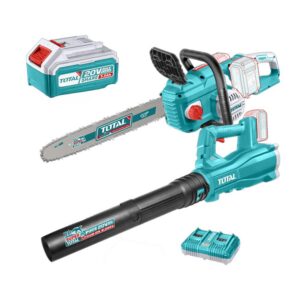 JUEGO DE MOTOSIERRA Y SOPLADORA INALAMBRICA 20V INCLUYE 2 BATERIAS 5,0 AH Y CARGADOR DOBLE INDUSTRIAL SUPER TOTAL (UTOSLI240463)
