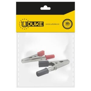 CAIMAN FORRADO PEQUEÑO CON TORNILLO PQTX 4 UDUKE (2 NEGRO, 2 ROJO)