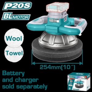 POLICHADORA ORBITAL INALAMBRICA 254MM BATERIA Y CARGADOR NO INCLUIDO INDUSTRIAL SUPER TOTAL (TOPLI2001)