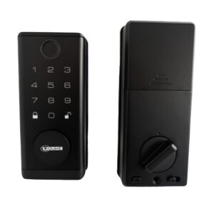 CERRADURA DIGITAL INTELIGENTE AUXILIAR APERTURA CON CLAVE, HUELLA, TARJETA Y APP TUYA BLUETOOTH UDUKE (HT3307)