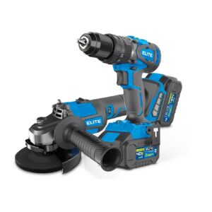 COMBO ELITE PULIDORA INALAMBRICA 4 1/2” - 5” + TALADRO PERCUTOR INALAMBRICO SIN ESCOBILLAS DE 1/2” INCLUYE 1 BATERIAS 2.0 AH - 40V + 1 BATERIA 4.0 AH - 40V +1 CARGADOR (KIT2SB40)