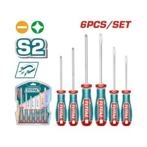 JUEGO DESTORNILLADORES X 6PZS (+)(-) + DESTORNILLADOR CON PUNTAS INTERCAMBIALES (20 PUNTAS) INDUSTRIAL SUPER TOTAL(TKSDS2726)