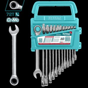 LLAVE MIXTA CON RACHE 8 - 19 MM JUEGO X 12 PZS INDUSTRIAL SUPER TOTAL (THT102RK0126)