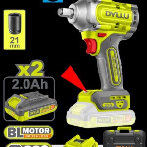 PISTOLA IMPACTO INALAMBRICA 1/2 20V 330NM INCLUYE 2 BATERIAS 2.0AH 1 CARGADOR DYLLU (UDTCD1B33)
