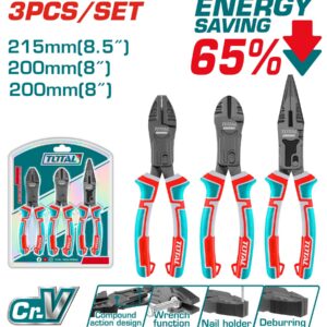 JUEGO DE ALICATE X 3 PIEZAS CROMO VANADIUM INDUSTRIAL TOTAL (THT2CK231S)