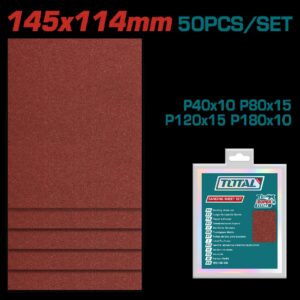 JUEGO DE HOJAS DE LIJA DE PALMA X 50 PZS (145X114MM) TOTAL (TAC749141121)