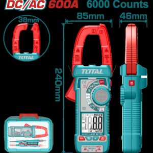 PINZA VOLTIAMPERIMETRICA DIGITAL 600A 6000 CONTEOS RMS INDUSTRIAL TOTAL (TMT766002)
