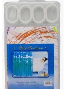 CORTINA PARA BAÑO CON GANCHOS 180 X 180 CMS DELGADA AH ROYAL (PAC4436)