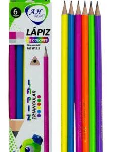 LAPIZ TRIANGULAR NEON HB #2 BLISTER X 6 UNDS AH ROYAL (PAC3175)