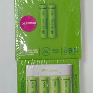 COMBO CARGADOR PILA RECARGABLE GP USB 4 PILAS AA 1300MAH + 2 PILAS AAA 650MAH (GPPBE130+GP65AAA)