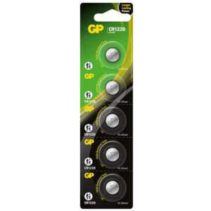 PILA LITHIUM MONEDA GP CR1220 3V 36MAH BLISTER X 5 (PRECIO POR UNIDAD) (GPCR1220-JC5)