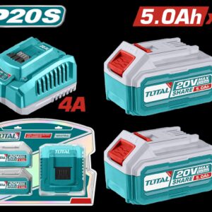 KIT DE 2 BATERIAS 5.0AH + CARGADOR DE 20V INDUSTRIAL TOTAL (UTFBCPK2513)