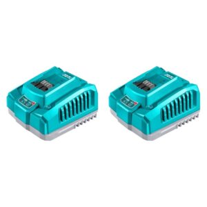 CARGADOR INTELIGENTE PARA BATERIAS 20V 4.0AH JUEGO X 2 PIEZAS INDUSTRIAL TOTAL (UTOSLI250388)