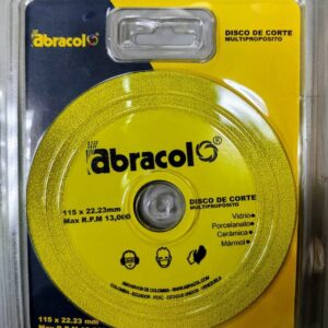 DISCO CORTE VIDRIO Y CERAMICA ABRACOL MULTIPROPOSITO (115X22.23MM)(SEDIDCH00062)