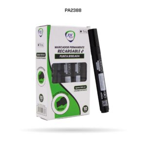 MARCADOR AH ROYAL PERMANENTE BISELADO RECARGABLE NEGRO PQTE X 10 (PA2388)