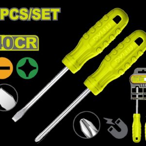 JUEGO DESTORNILLADORES X 2 PZS PUNTA IMANTADA 1/4X4" (+)(-) DYLLU (DTSS2302)