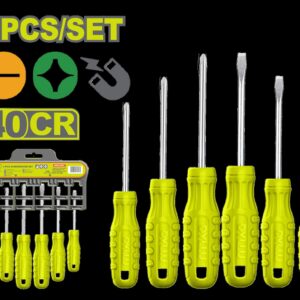 JUEGO DESTORNILLADORES X 6 PZS 3/16X4" PUNTA IMANTADA DYLLU (DTSS2206)