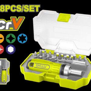 JUEGO DE DESTORNILLADORES PUNTAS INTERCAMBIABLES X 28 PZS DYLLU (DTSS8B28)