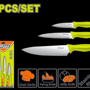 JUEGO DE CUCHILLOS PARA COCINA X 3 PCS DYLLU (DTKK1K31)