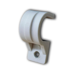 GRAPA PLASTICA BLANCA 3/8 (PARA MANGUERA NAVIDEÑA) (PRECIO POR UNIDAD)