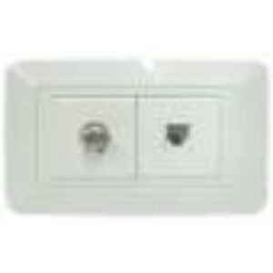 LINEA BK BLANCA INCRUSTAR TOMA TELEFONO + TV (118Z-78) (HT20343)