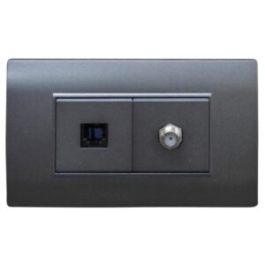 LINEA BK PLUS GRIS INCRUSTAR TOMA TELEFONO + TV (118K-78-FMGRY) (HT20712)