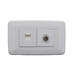 LINEA BK BLANCA INCRUSTAR TOMA TELEFONO + TV VHARBOR (118Z-78) (HT1524)(HT20343)