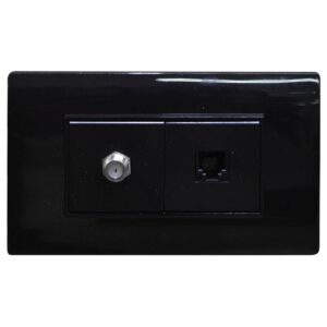 LINEA BK PLUS NEGRA INCRUSTAR TOMA TELEFONO + TV (118K-78-BLK) (HT20726)