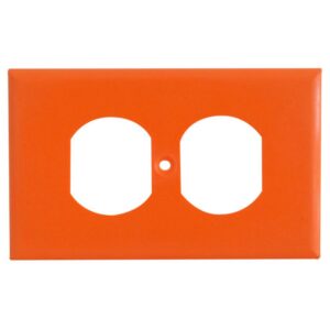 TAPA PLASTICA TOMA DOBLE NARANJA T/L R/G (CUADRADA) RETIE