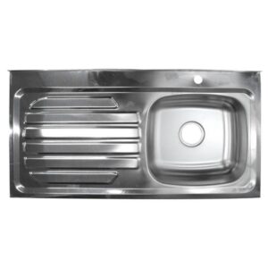 LAVAPLATOS ACERO INOX GUINOVART 1X50 ESCURRIDERO IZQUIERDO ( 1 HUECO) (CAL 22