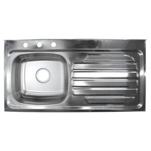 LAVAPLATOS ACERO/INOX GUINOVART 1X50 PARA MEZCLADOR ESCURRIDERO DERECHO (CAL 22