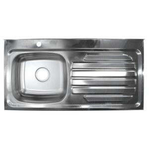 LAVAPLATOS ACERO/INOX GUINOVART 1X50 ESCURRIDERO DERECHO ( 1 HUECO) (CAL 22