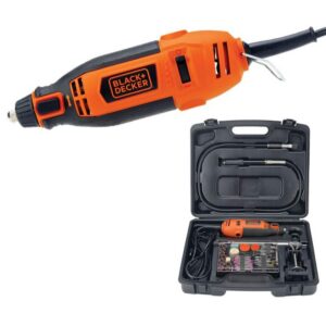 MOTO TOOL BLACK & DECKER ESTUCHE CON 113 ACCESORIOS +GUAYA FLEXIBLE + SOPORTE (RT18KA-B3)