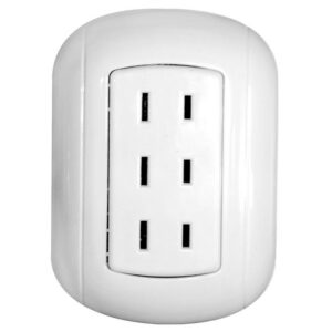 LINEA BK SOBREPONER BLANCO TOMA TRIPLE SIN POLO TIERRA (HT20554A)