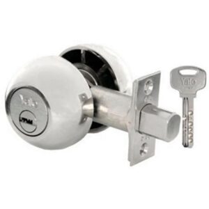 CHAPA CERROJO SEGURIDAD YALE 170 1/4 LLAVE PUNTO CROMADA (4038)